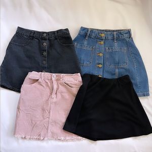 Lot of 4 Skirts - Brandy Melville; Urban Outfitters; Size Small